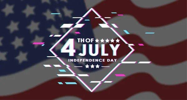 Июля День Независимости День Независимости Америки Эффект Размытия Флага Американский — стоковый вектор
