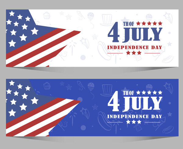 fourth of july independence day of the usa star two color template.