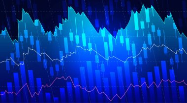 Finansal grafikler arkaplan çizelgeleri ile soyut mali arkaplan.