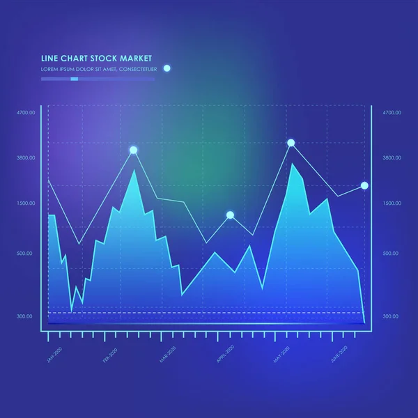 Grafico Finanziario Astratto Con Linea Ascendente Grafico Barre Del Mercato — Vettoriale Stock