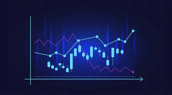 Fondo Gráfico Divisas Con Candelabro Rejilla Índice — Archivo Imágenes Vectoriales