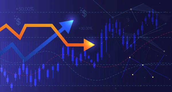 İki oklu mali tablo Okların Forex satırları.