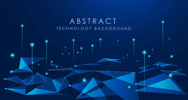 Soyut Üçgen Parçacıkları Mavi Arkaplan.
