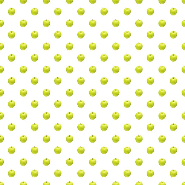 Pattern of green apples on a white background. Isolated fruits. Image for fabric, wallpaper and wrapping paper — Stock Photo, Image