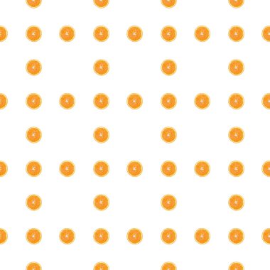 İzole edilmiş portakal dilimlerinin kusursuz deseni. Arkaplan, tasarım ve ambalaj için duvar kağıdı.