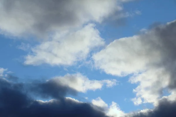 Nuvens Fofas Brancas Fundo Céu Azul Verão Conceito Tempo Clima — Fotografia de Stock