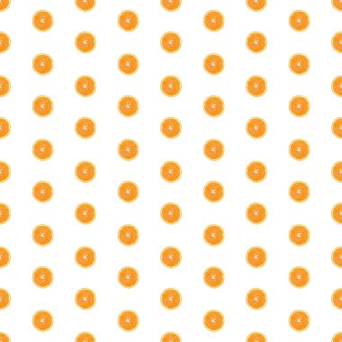 İzole edilmiş portakal dilimlerinin kusursuz sonsuz deseni. Arkaplan, tasarım ve ambalaj için duvar kağıdı