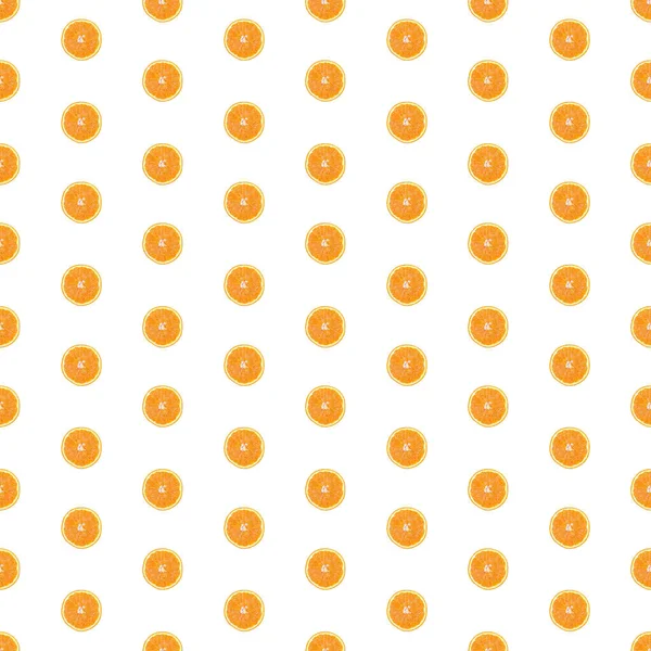 İzole edilmiş portakal dilimlerinin kusursuz sonsuz deseni. Arkaplan, tasarım ve ambalaj için duvar kağıdı — Stok fotoğraf