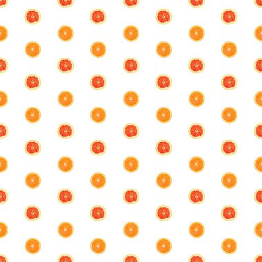 İzole edilmiş greyfurt ve portakal dilimlerinin kusursuz sonsuz deseni..