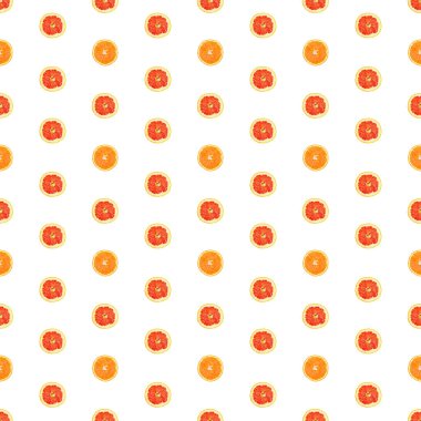 İzole edilmiş greyfurt ve portakal dilimlerinin kusursuz sonsuz deseni..