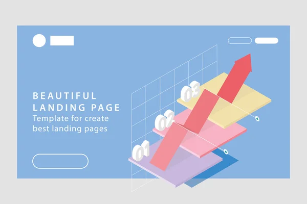 Modelo Para Sites Aplicativos Modelo Para Criar Melhores Landing Pages —  Vetores de Stock