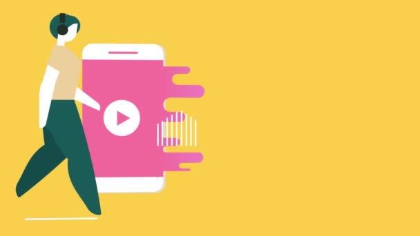 Ses Tanıma Ses Asistanı Mobil Uygulaması Kişisel Asistan Ses Tanıma — Stok video