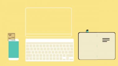 Bir işadamının işyeri, grafikler ve çizelgeler