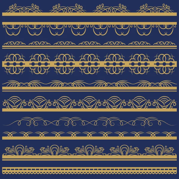 Lot Papier Dentelle Avec Éléments Floraux Décoratifs Sur Fond Bleu — Image vectorielle