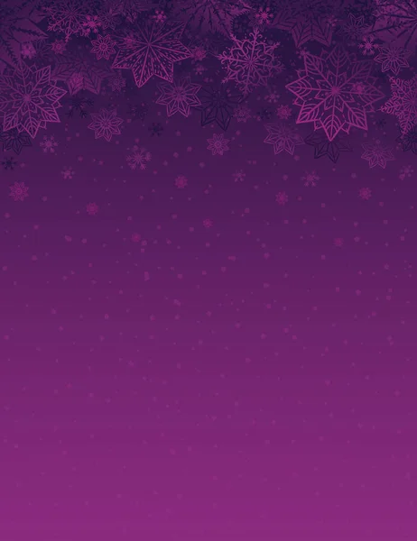 Fondo Navidad Púrpura Con Copos Nieve Estrellas Ilustración Vectorial — Vector de stock