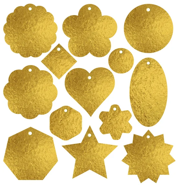 Набор Золотых Блестящих Этикеток Пузырь Белом Фоне Вектор — стоковый вектор