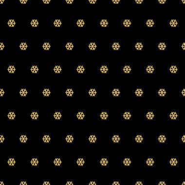 Siyah altın ışıltılı kar taneleri, vektör çizim ile Noel desen arka plan