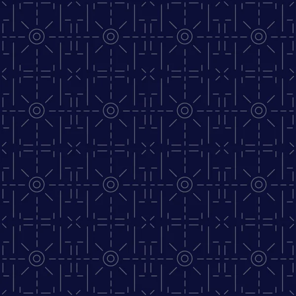 Blaues Nahtloses Muster Mit Linien Vektorillustration — Stockvektor