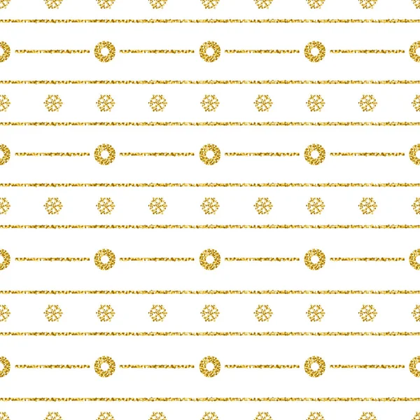 Christmas Pattern Background Golden Glittering Snowflakes Vector Illustration — Stock Vector