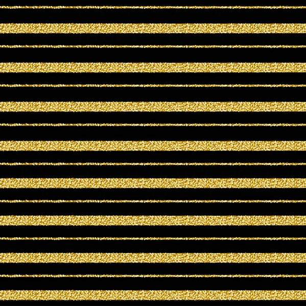 Golden Glittering Striped Pattern Black Background Vector Illustration — Stock Vector