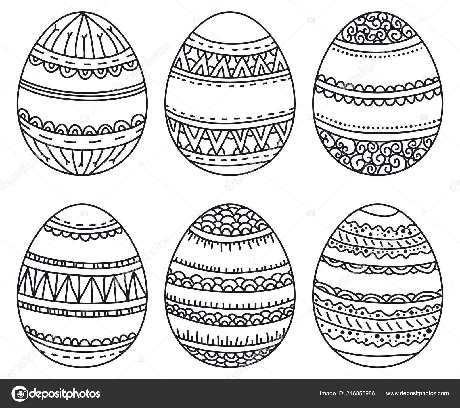 Insieme Vettore Delle Uova Pasqua Con Reticolo Geometrico