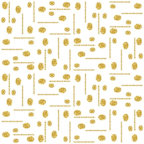 Golden glittering pattern. Gold Seamless pattern. Repeatable geometric design. Can be used for fabric, wallpaper, web background, greeting card, scrap booking, vector. — Stock Vector