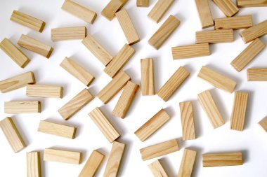 Tahta dikdörtgenler beyaz arka planda farklı sıralanmış. Uzayı kopyala Sunum için kapak şablonu, broşür, web, afiş, katalog, poster, kitap, dergi 