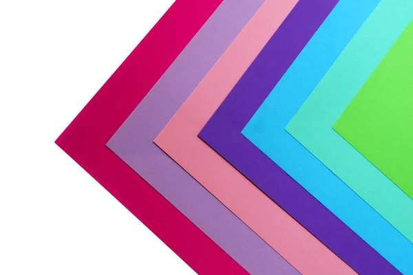 Geometrische samenstelling van verschillende heldere kleuren vellen papier. Geschikte achtergrond voor uw ontwerp, presentatie, brochure, Web, banner, catalogus, poster, boek, tijdschrift — Stockfoto