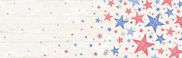 Banner Grunge Usa Background Red Blue Stars Decorative American Banner — Stock Vector