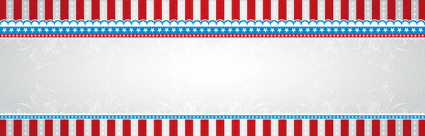 Usa Banner Striped Lines Decorated Red Blue Stars Decorative American — Stock Vector