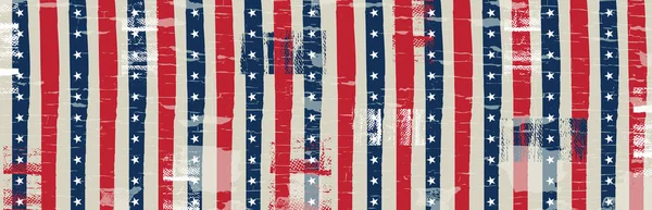 Banner Grunge Usa Pozadí Hvězdami Pruhované Čáry Dekorativní Americký Banner — Stockový vektor