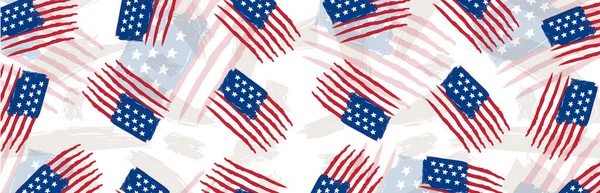 Baner Tłem Grunge Flagi Usa Dekoracyjny Baner Amerykański Nadaje Się — Wektor stockowy