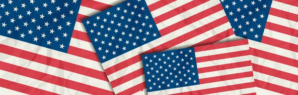 Banner Met Achtergrond Van Grunge Usa Vlaggen Decoratieve Amerikaanse Banner — Stockvector