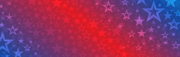 アメリカの国旗の要素を持つWebバナー 多くの星 ヘッダー ポスター カード ウェブサイトに適した装飾的な米国のバナー ベクターイラスト — ストックベクタ