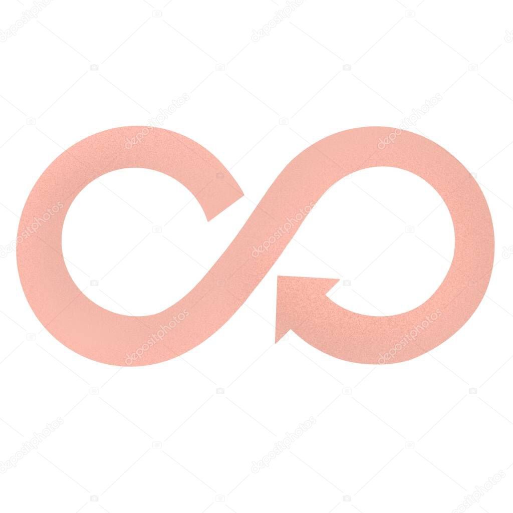 circular economy symbol. Sustainable development and responsible consumption icon. Green eco-friendly concept. pink Infinity arrow recycling sign.