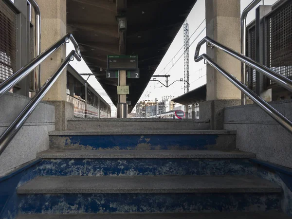 Wayout Das Escadas Para Paltform Estação Ferroviária Avila — Fotografia de Stock