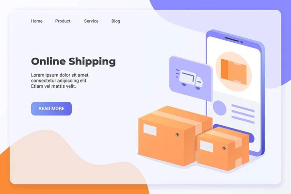 Lieferservice Mit Online Versand Kampagnen Konzept Für Website Vorlage Landung — Stockvektor