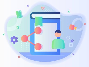 İnsan, modern düz biçim vektör tasarımı ile yer imi simgesini paylaşır.