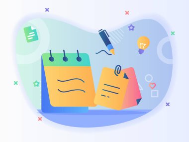 Düz stil vektör tasarımlı kalem atacı yazılıyor