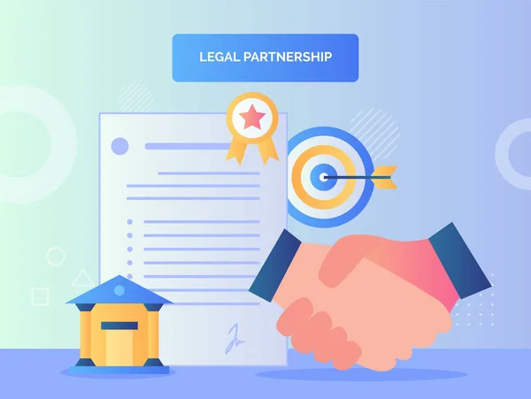 Kézfogás Jellege Háttér Megállapodás Levél Bírósági Cél Hitelesített Jogi Partnerség — Stock Vector