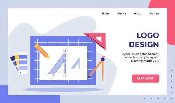 Logo Design Drawn Shape Art Board Campaign Web Website Home — Stock Vector