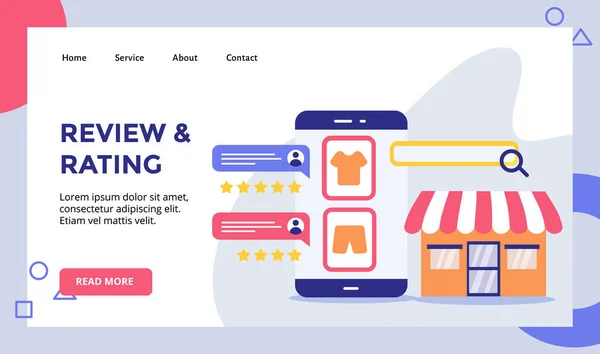 Bewertung Und Bewertung Tuch Mode Auf Smartphone Bildschirm Kampagne Für — Stockvektor