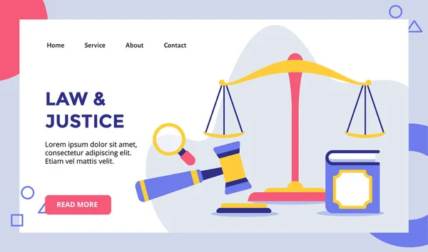Law Justice Equal Scale Web Website Home Homepage Landing Page — 스톡 벡터