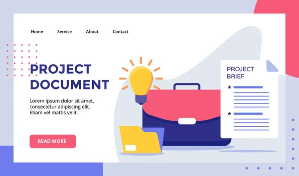 Web Sitesi Ana Sayfası Için Proje Yöneticisi Valizi Modern Düz — Stok Vektör