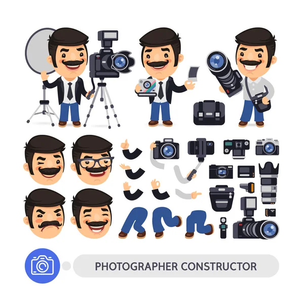Fotógrafo Construtor de Personagens —  Vetores de Stock