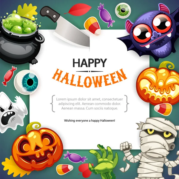 Happy Halloween achtergrond met kopie ruimte donker — Stockvector