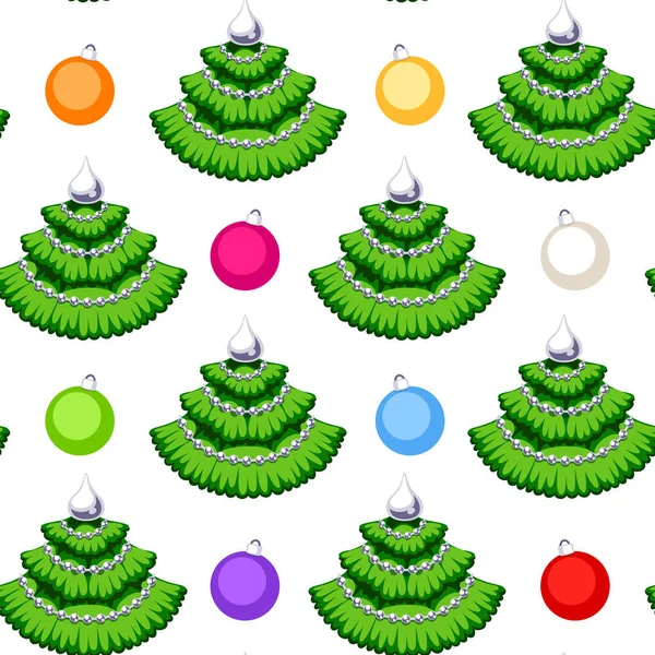 Modello senza cuciture di Natale con albero isolato — Vettoriale Stock