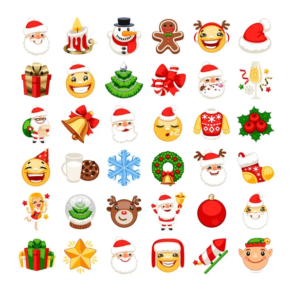 Noel Emojis ayarlamak — Stok Vektör