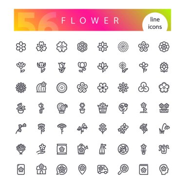 Çiçek hattı Icons Set