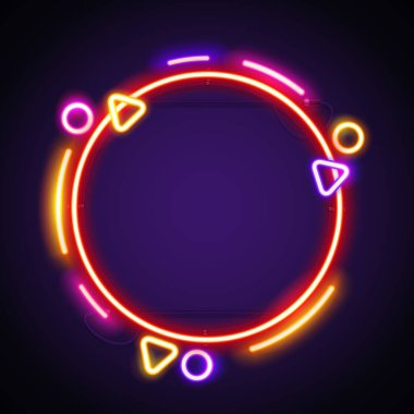 Yuvarlak Renkli Neon Çerçeve